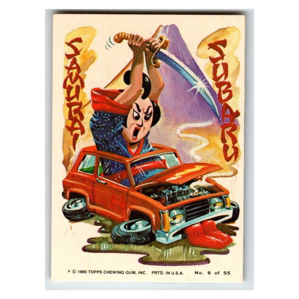 Topps Wacky Packages Samurai Subaru Sticker No. 6 of 55 1980 Vintage